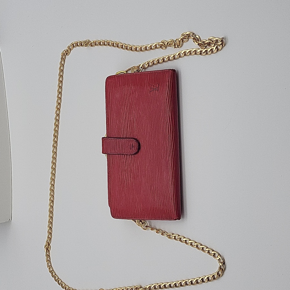 Vintage red epi leather LV Louis Vuitton WoC wallet